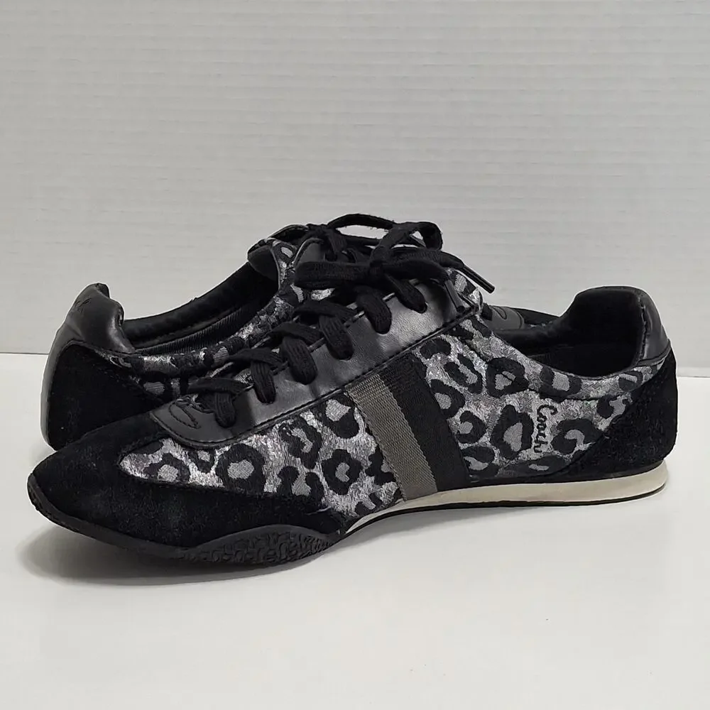 Coach Womens Kinsley Sneakers Black Q986 Low Top Lace Up Signature Logo Size 11M